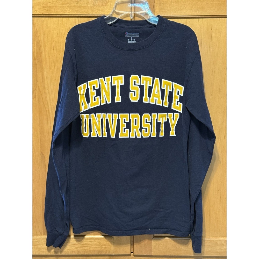 KENT STATE UNIVERSITY LONG SLEEVE T-SHIRT BLUE Champion SIZE SMALL